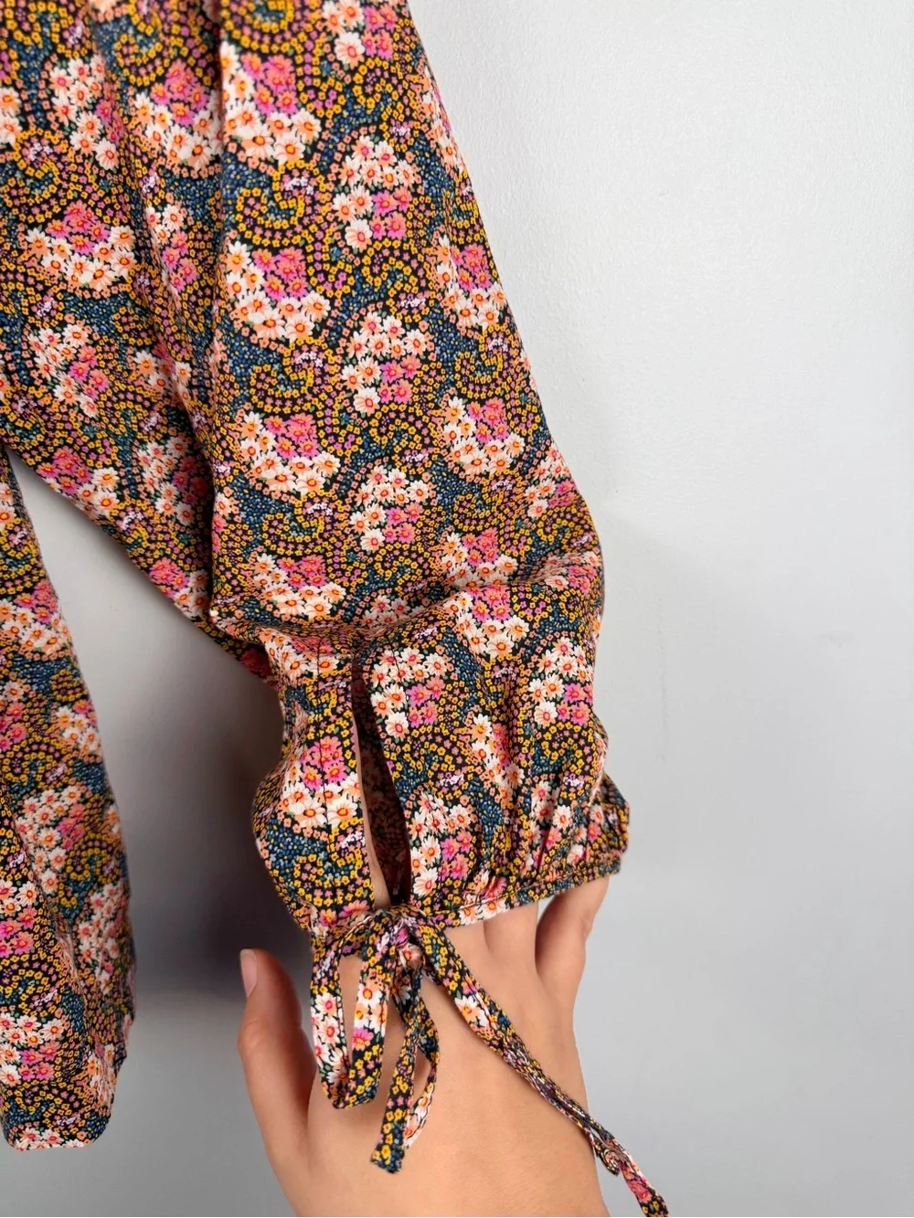 J. Crew Collection tie-sleeve button-front top in Ratti® prism floral size XL